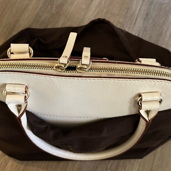 EXCEPTIONAL Kate Spade Cream & Chocolate brown leather Bag with gold hardware - Picture 12 of 12